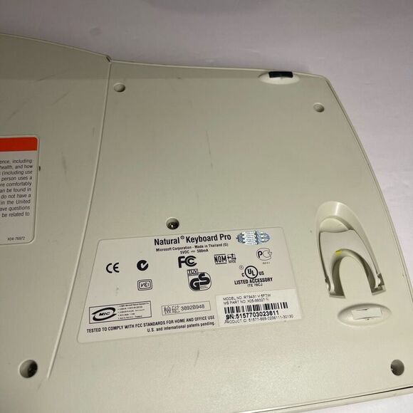Microsoft Natural Pro Ergonomic USB PS/2 Keyboard Model RT9401 V:5FTW TESTED - Picture 7 of 10